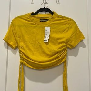 NWT Yellow UO tie top